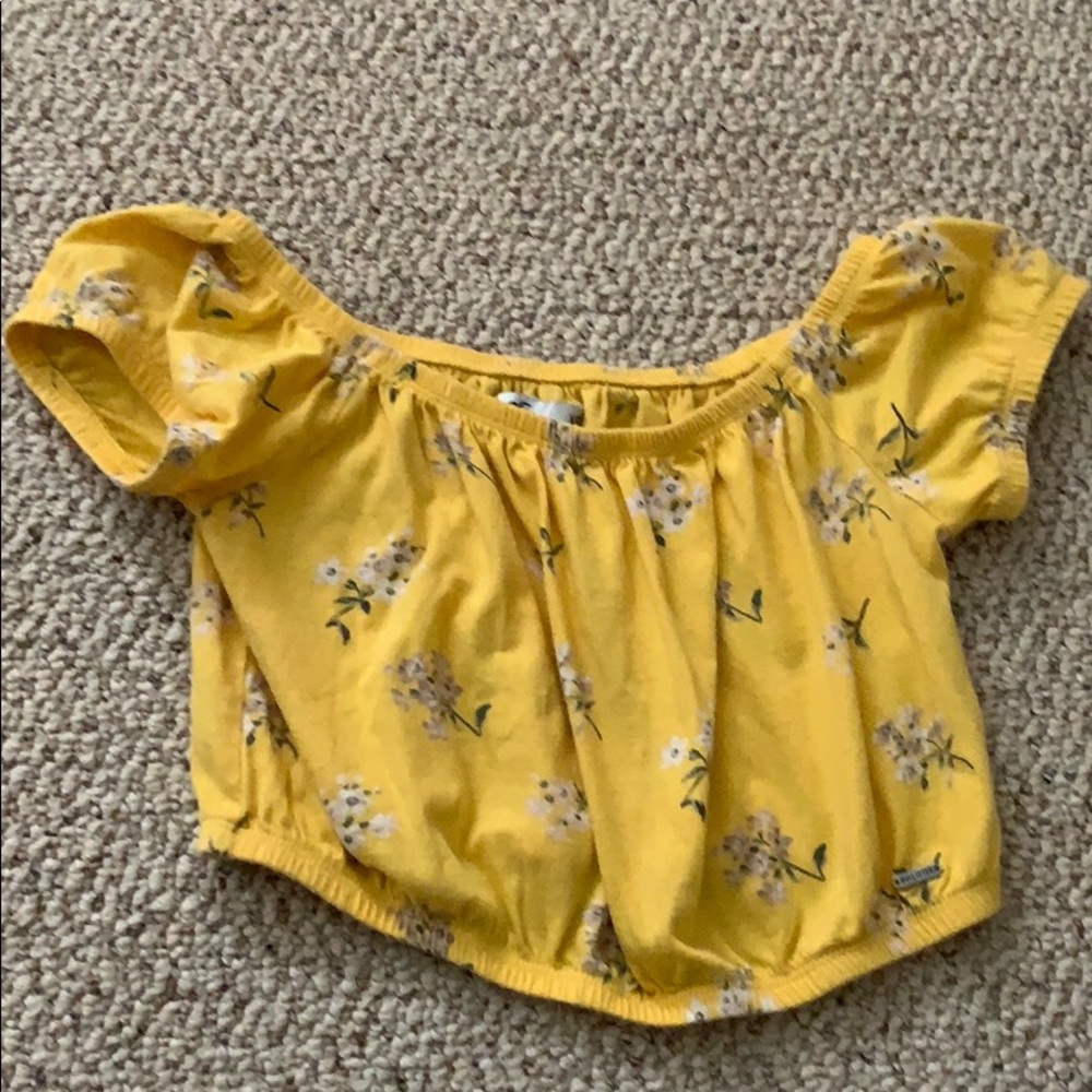 Hollister yellow cropped top